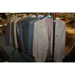 A SELECTION OF MOSTLY VINTAGE GENTS TWEED JACKETS ETC, TO INC JAEGER, DUNN & Co, HARRIS TWEED, ETC