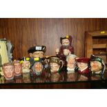 A COLLECTION OF ROYAL DOULTON CHARACTER JUGS ETC TO INCLUDE VIKING, ROBIN HOOD ETC , FALSTAFF TOBY