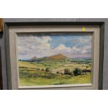 JOHN ALFORD - A FRAMED OIL ON BOARD OF A COUNTRY LANDSCAPE