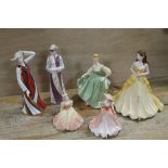 SIX FIGURINES TO INCLUDE COALPORT GOLDEN ANNIVERSARY - MAINLY SECONDS