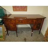 A 19TH CENTURY MAHOGANY AND INLAID SERVING SIDEBOARD W-173 CM