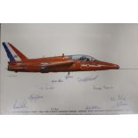 A SIGNED RED ARROWS PRINT TOGETHER WITH TWO OTHERS