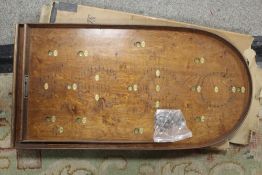 A VINTAGE BOXED CORINTHIAN WOODEN BAGATELLE GAME WITH BALLS