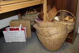 A COLLECTION OF BASKET WARE AND WICKER WARE (12)