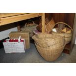 A COLLECTION OF BASKET WARE AND WICKER WARE (12)