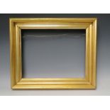 A 19TH CENTURY PLAIN GOLD FRAME, frame W 6 cm, rebate 33 x 42.5 cm