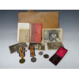 A WORLD WAR 1 PAIR NAMED TO PTE. ARTHUR REES - KINGS ROYAL RIFLE CORPS, to include original dog tag,