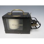 A VINTAGE NEGRETTI & ZAMBRA METAL CASED THERMOGRAPH, H 14 cm, W 12.5 cm, L 26 cm