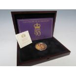 A QUEEN ELIZABETH II 90TH BIRTHDAY 22CT GOLD PROOF £5 COIN, approx 40 g, with certificate and