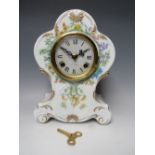 A CERAMIC CASED 'LA SOCIETE NATIONAL HORTICULTURE DE FRANCE' MANTLE CLOCK, with Hermle ting tang