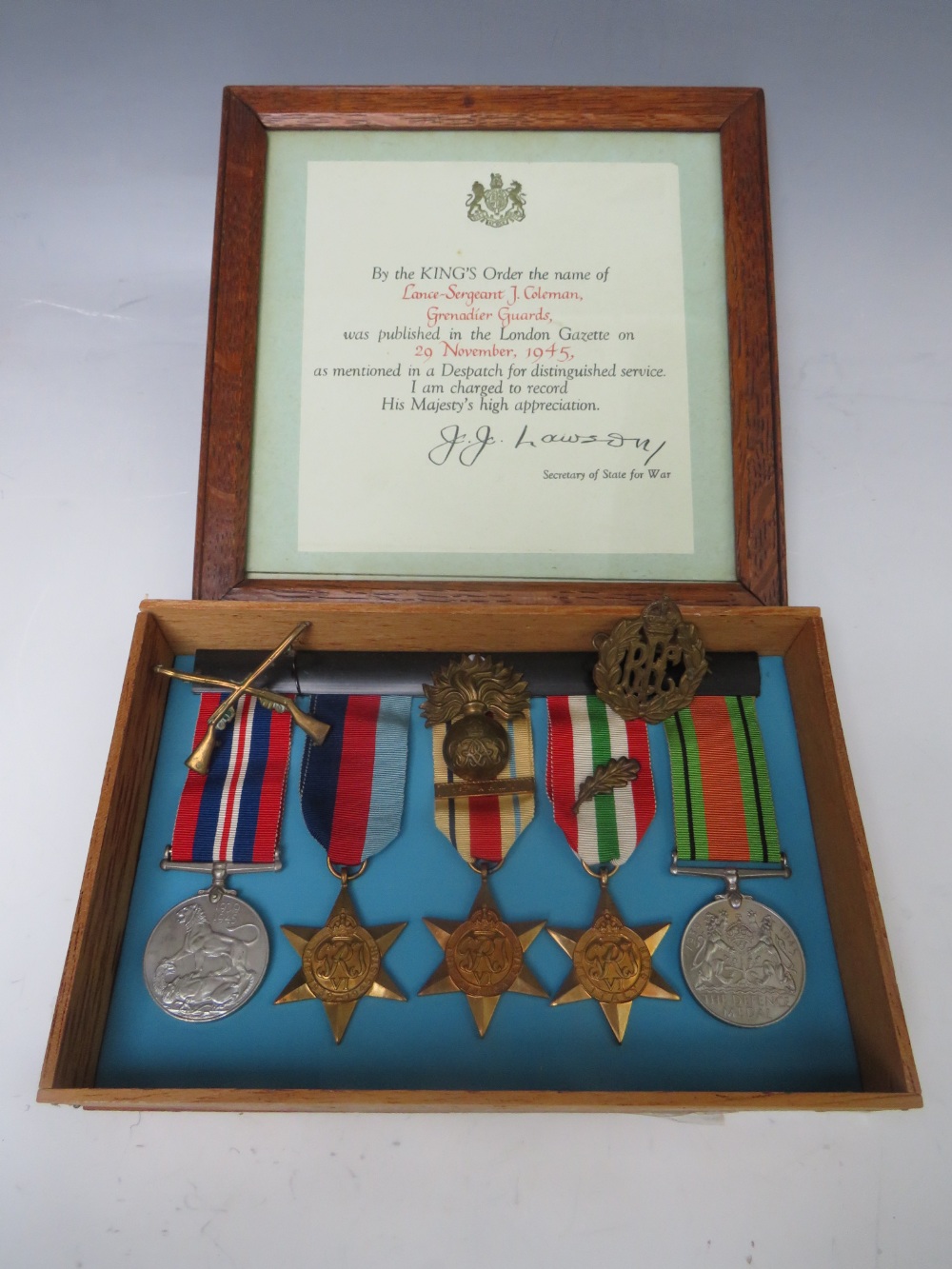 FIVE WORLD WAR II MEDALS TO INCLUDE THE 39-45 STAR, Africa Star, Italy Star, 39-45 medal and Defence