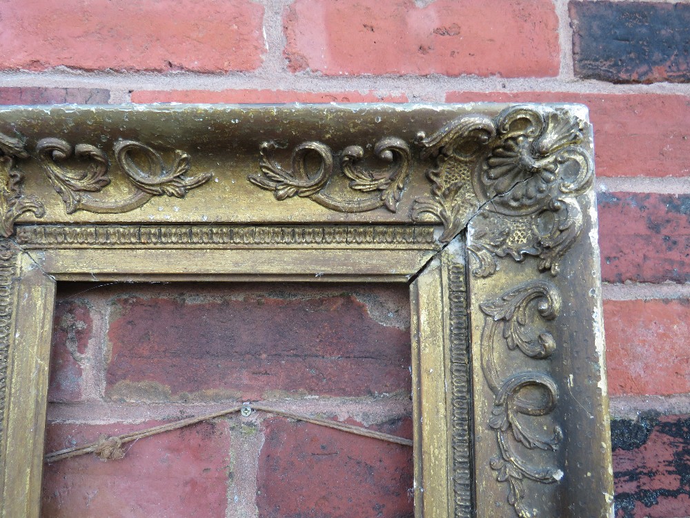 A LATE 18TH / EARLY 19TH CENTURY DECORATIVE GOLD FRAME, with corner embellishments and gold slip, in - Image 2 of 6