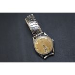 OMEGA - A VINTAGE WRIST WATCH, on replacement stainless steel expanding bracelet, Dia 3.5