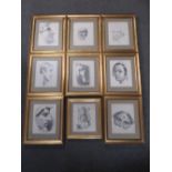 EIGHT VARIOUS 19TH CENTURY PORTRAIT STUDIES OF MEN & WOMEN, some in the Old Master style and one