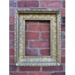 A 19TH CENTURY GOLD FRAME WITH DECORATIVE INNER DESIGN AND ACANTHUS LEAF DESIGN TO OUTER EDGE, frame
