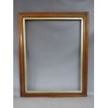 A 19TH CENTURY MAPLE FRAME WITH GOLD SLIP, in need of some restoration, frame W 6 cm, rebate 88 x 69