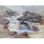 A LATE 19TH / EARLY 20TH CENTURY ROCKY RIVER SCENES IN KILLARNEY, see verso, indistinctly signed