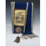 A MASONIC SASH - ORDER OF ODDFELLOWS, with silk panel 'Amicitia Amor et Veritas' - Friendship,