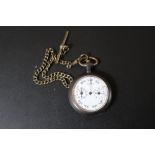 A VINTAGE PEDOMETER IN THE FORM OF A POCKET WATCH, working capacity unknown, Dia 4.5 cm
