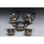 A HALLMARKED SILVER FIVE PIECE TEA AND COFFEE SERVICE BY VINERS LTD - SHEFFIELD 1961/62, approx