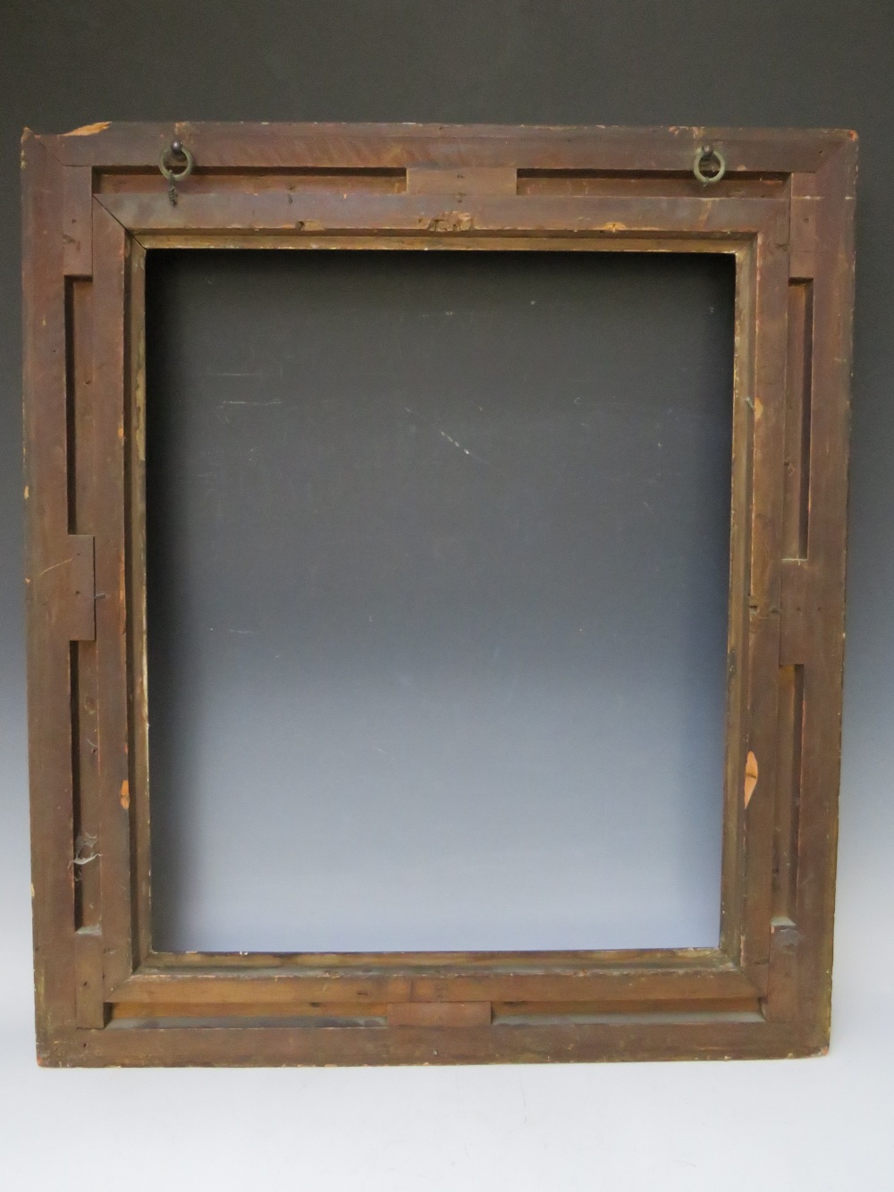 A 19TH CENTURY DECORATIVE GOLD SWEPT FRAME, frame W 9 cm, rebate 62 x 51 cm - Image 6 of 6