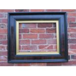 A 19TH CENTURY DUTCH EBONISED FRAME WITH GOLD SLIP, frame W 11 cm, slip rebate 59 x 46 cm, frame