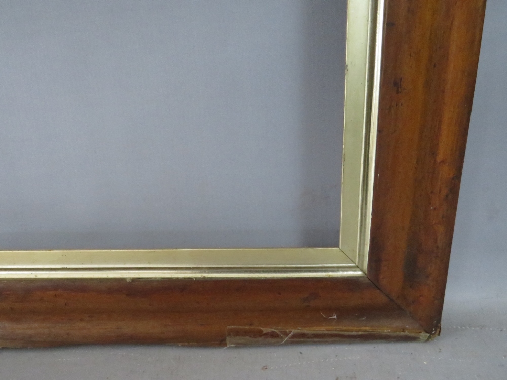 A 19TH CENTURY MAPLE FRAME WITH GOLD SLIP, in need of some restoration, frame W 6 cm, rebate 88 x 69 - Image 5 of 6