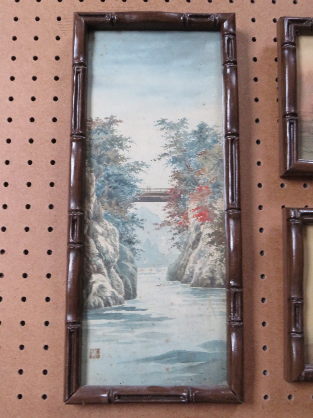 A SET OF FIVE ORIENTAL RIVER LANDSCAPERS WITH FIGURES AND BOATS, one bearing character mark lower - Image 6 of 6