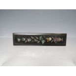 AN UNUSUAL PIQUE STYLE MOTHER OF PEARL INLAID TORTOISESHELL BROOCH, H 8.2 cm