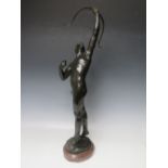 JOSEPH UPHUES (GERMAN 1850-1911). A Bronze figure of Hercules shooting the Stymphalian Bird,