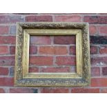 A 19TH CENTURY GOLD FRAME WITH THISTLE DESIGN, frame W 9 cm, rebate 40 x 32 cm