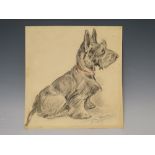 L. DAWSON (XX). British school study of a Scottie dog, signed lower right, pencil on paper,