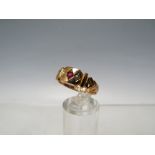 A HALLMARKED 9CT GOLD SEED PEARL AND GEMSET VINTAGE RING, ring size S, approximately 2.16 g