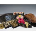 A COLLECTION OF LADIES VINTAGE BAGS AND ACCESSORIES, to include a selection of embroidered and