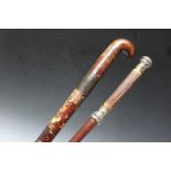 TWO VINTAGE SWORD STICKS, longest 92 cm