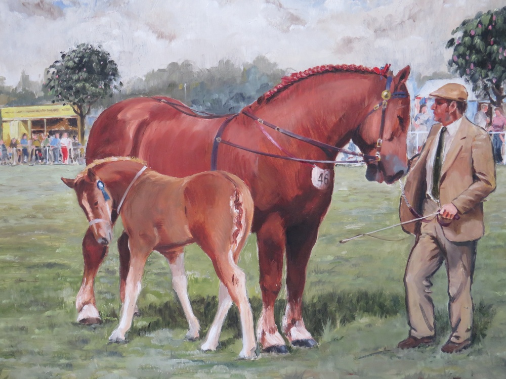ESMOND JEFFRIES (XX). 'At The Horse Show', signed and dated 1985 lower right, oil on board,