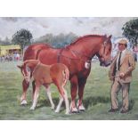 ESMOND JEFFRIES (XX). 'At The Horse Show', signed and dated 1985 lower right, oil on board,