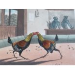 A SET OF SIX COCKFIGHTING COLOURED ENGRAVINGS AFTER N FIELDING, published July 1853 by R. Ackeman at