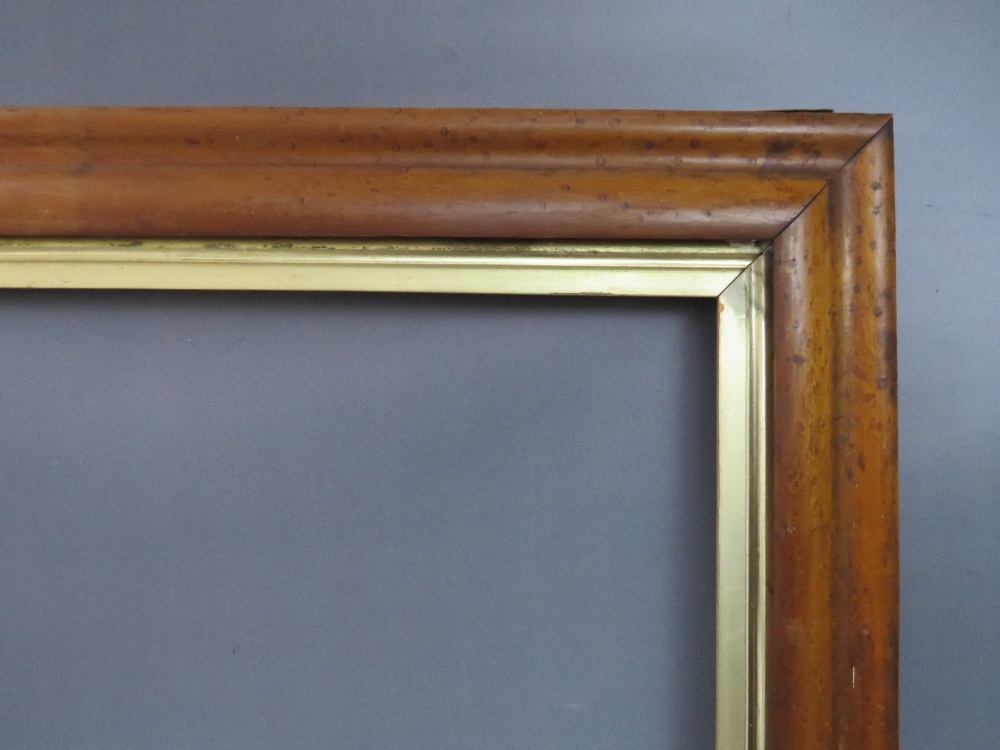 A 19TH CENTURY MAPLE FRAME WITH GOLD SLIP, in need of some restoration, frame W 6 cm, rebate 88 x 69 - Image 2 of 6