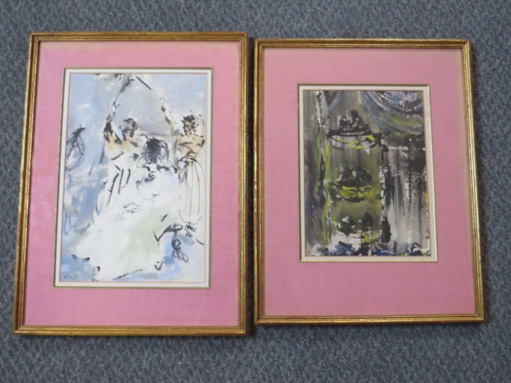 TWO 20TH CENTURY STUDIES WITH FIGURES, both inscribed verso, one indistinct, the other 'Opera - Image 2 of 3