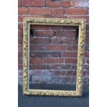 A LATE 18TH / EARLY 19TH CENTURY DECORATIVE GOLD FRAME WITH FRUIT DESIGN, frame W 7.5 cm, rebate