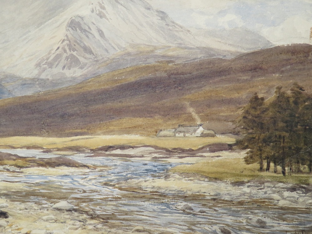 A.W. WEEDON. Mountainous river landscape with cottage, signed and dated 1981 lower right, - Image 2 of 5