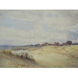 C ROBERTSON R.W.S. British school, extensive marshland scene with village 'Passing Showers' see