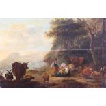 WILLEM ROMEYN (HAARLEM 1624 - c.1694). A shepherdess with her herd in a landscape, oil on panel,