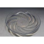 AN IRIDESCENT GLASS 'POISSONS' SHALLOW BOWL SIGNED R.LALIQUE, Dia 25.25 cm