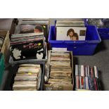 SIX TRAYS OF LP'S 7" SINGLES ETC