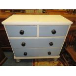 A LATE 19TH CENTURY PAINTED PINE FOUR DRAWER CHEST W-91 CM