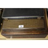 AN OAK CASED PART CANTEEN OF CUTLERY ETC