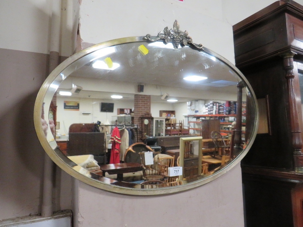 TWO ART DECO OVAL HANGING WALL MIRRORS - Image 2 of 3