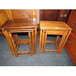 TWO 20TH CENTURY OAK NEST OF TABLES